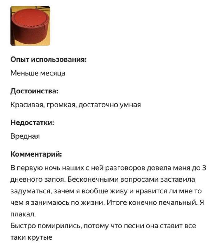 Новости - 🥃 Умная колонка «Алиса» довела россиянина до слёз и запоя 🥃 Умная колонка «Алиса» довела россиянина до слёз и запоя - новости