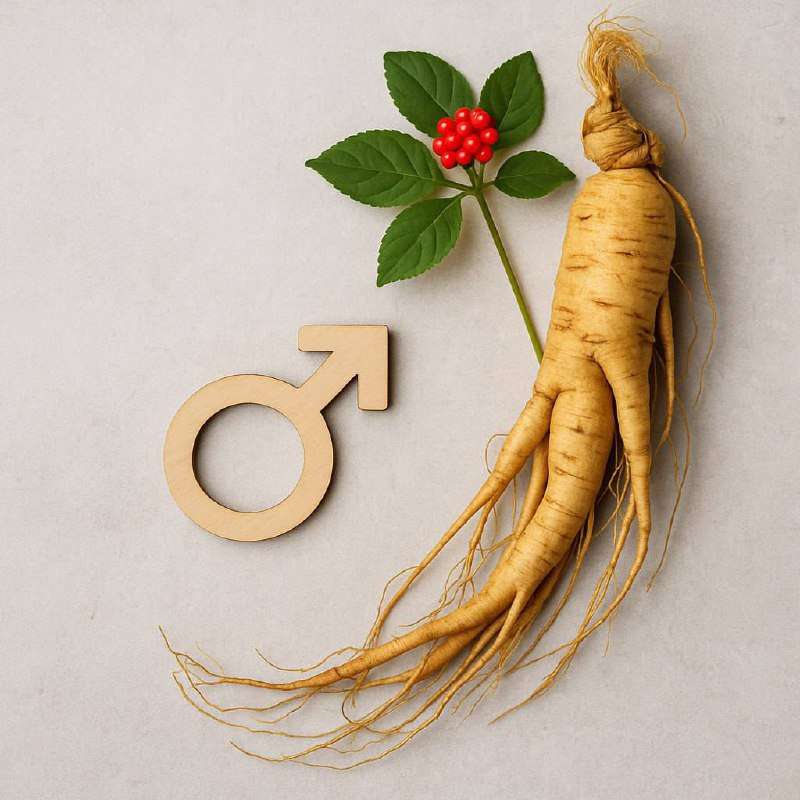 Иллюстрация к статье о пользе женьшеня для мужчин